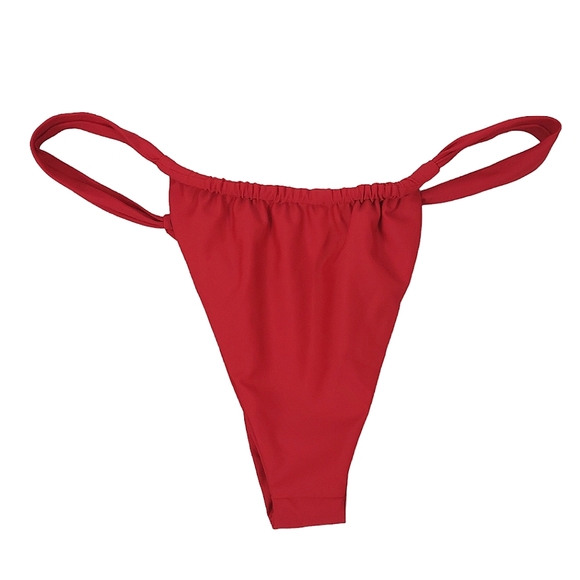 SYLK Swim Red Rya String Side Bikini Bottom - Picture 11 of 14